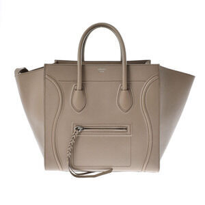 Celine Luggage Phantom Greige Calfskin Handbag